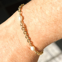 Load image into Gallery viewer, COLLETTE | ORIGINAL | 16K GOLD-FILLED SUNBURST & FRESHWATER PEARL BRACELET