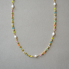 Load image into Gallery viewer, COLLETTE | RAINBOW | 14K GOLD-FILLED ENAMEL & FRESHWATER PEARL NECKLACE