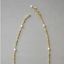 Load image into Gallery viewer, COLLETTE | RAINBOW | 14K GOLD-FILLED ENAMEL & FRESHWATER PEARL NECKLACE