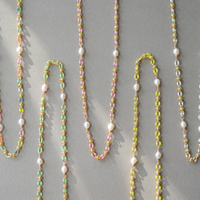 Load image into Gallery viewer, COLLETTE | RAINBOW | 14K GOLD-FILLED ENAMEL & FRESHWATER PEARL NECKLACE