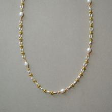 Load image into Gallery viewer, COLLETTE | WHITE | 14K GOLD-FILLED ENAMEL & FRESHWATER PEARL NECKLACE