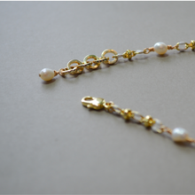 Load image into Gallery viewer, COLLETTE | WHITE | 14K GOLD-FILLED ENAMEL & FRESHWATER PEARL NECKLACE