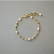 Load image into Gallery viewer, COLLETTE | WHITE | 14K GOLD-FILLED, ENAMEL & FRESHWATER PEARL BRACELET