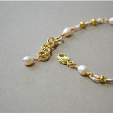 Load image into Gallery viewer, COLLETTE | WHITE | 14K GOLD-FILLED, ENAMEL & FRESHWATER PEARL BRACELET