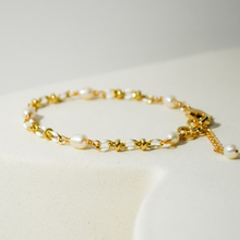 Load image into Gallery viewer, COLLETTE | WHITE | 14K GOLD-FILLED, ENAMEL & FRESHWATER PEARL BRACELET