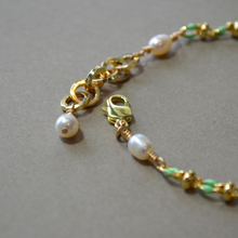 Load image into Gallery viewer, COLLETTE | MINT | 14K GOLD-FILLED, ENAMEL & FRESHWATER PEARL BRACELET