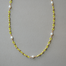 Load image into Gallery viewer, COLLETTE | YELLOW | 14K GOLD-FILLED ENAMEL &amp;  FRESHWATER PEARL NECKLACE
