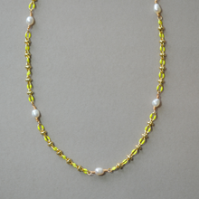 Load image into Gallery viewer, COLLETTE | YELLOW | 14K GOLD-FILLED ENAMEL & FRESHWATER PEARL NECKLACE