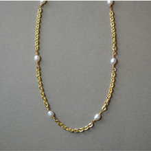 Load image into Gallery viewer, COLLETTE | ORIGINAL | 16K GOLD-FILLED SUNBURST & FRESHWATER PEARL NECKLACE