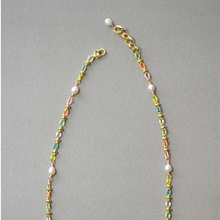 Load image into Gallery viewer, COLLETTE | RAINBOW | 14K GOLD-FILLED ENAMEL &amp;  FRESHWATER PEARL NECKLACE

