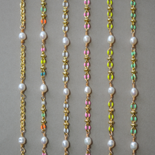 Load image into Gallery viewer, COLLETTE | RAINBOW | 14K GOLD-FILLED ENAMEL &amp;  FRESHWATER PEARL NECKLACE
