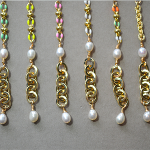 COLLETTE | RAINBOW | 14K GOLD-FILLED ENAMEL &  FRESHWATER PEARL NECKLACE